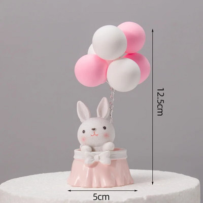 Baby Boy Girl Cake Topper Рожден ден Гумена сладка статуя на мече Декорации за торта Топка Topper за торта за първи 1-ви рожден ден Baby Shower