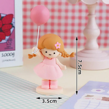 Νέα Princess Cake Decorations Kids 1st Happy Birthday Party Cake Toppers Macaroon Color Balloon Girl Box δώρου Flower Baby Shower