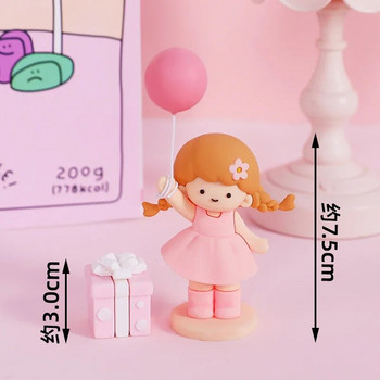 Νέα Princess Cake Decorations Kids 1st Happy Birthday Party Cake Toppers Macaroon Color Balloon Girl Box δώρου Flower Baby Shower