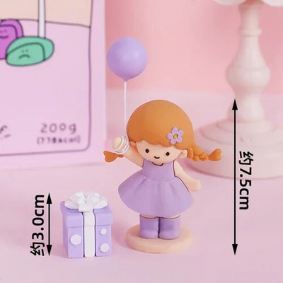 Uued printsessi koogikaunistused Lapsed 1. sünnipäevapeo tordikatted Makarooni värvi õhupalliga tüdruku kinkekarp lilledega beebi dušš