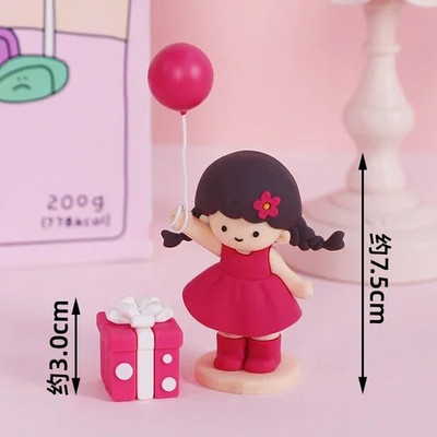 Uued printsessi koogikaunistused Lapsed 1. sünnipäevapeo tordikatted Makarooni värvi õhupalliga tüdruku kinkekarp lilledega beebi dušš