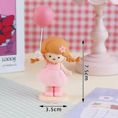 Uued printsessi koogikaunistused Lapsed 1. sünnipäevapeo tordikatted Makarooni värvi õhupalliga tüdruku kinkekarp lilledega beebi dušš