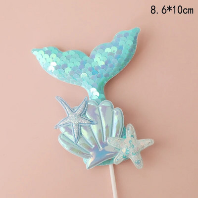 Mermaid Decorations Ocean World Girl Cake Topper Γενέθλια Επιδόρπιο Fish Tail Ακρυλικό για παιδικά πάρτι γενεθλίων Προμήθειες Δώρο
