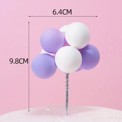 5db/Szett Színes agyag léggömb torta teteje Esküvői labda tortadísz zászlók Születésnapi Party Babazuhany desszert dekoráció 6z