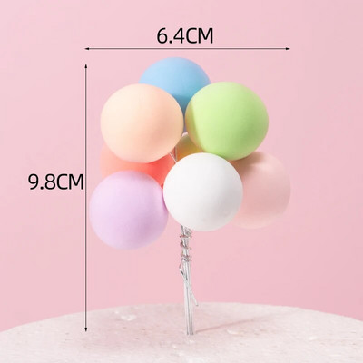 5db/Szett Színes agyag léggömb torta teteje Esküvői labda tortadísz zászlók Születésnapi Party Babazuhany desszert dekoráció 6z