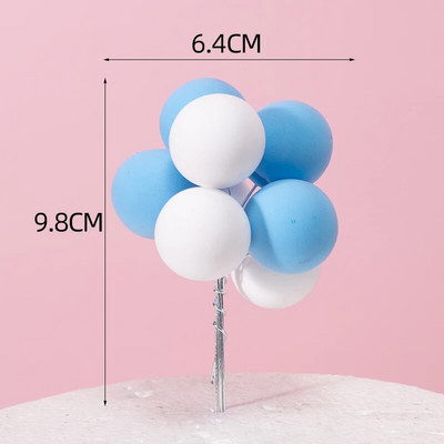 5db/Szett Színes agyag léggömb torta teteje Esküvői labda tortadísz zászlók Születésnapi Party Babazuhany desszert dekoráció 6z
