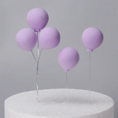 5db/Szett Színes agyag léggömb torta teteje Esküvői labda tortadísz zászlók Születésnapi Party Babazuhany desszert dekoráció 6z