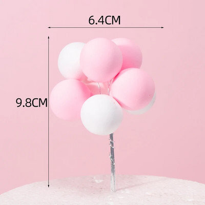 5db/Szett Színes agyag léggömb torta teteje Esküvői labda tortadísz zászlók Születésnapi Party Babazuhany desszert dekoráció 6z