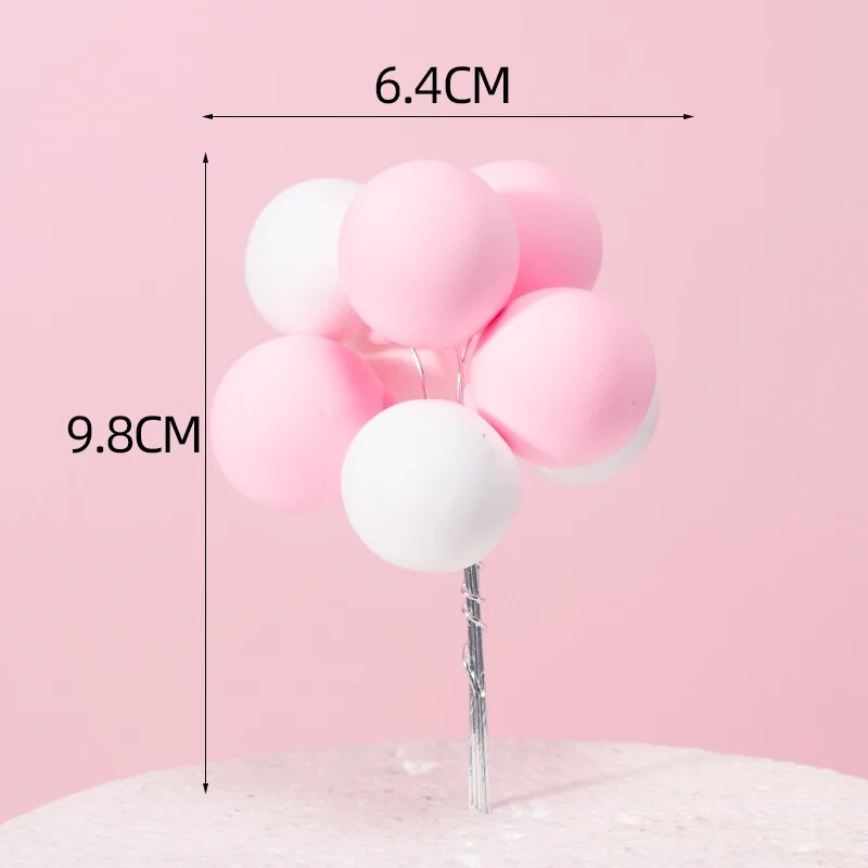 5db/Szett Színes agyag léggömb torta teteje Esküvői labda tortadísz zászlók Születésnapi Party Babazuhany desszert dekoráció 6z