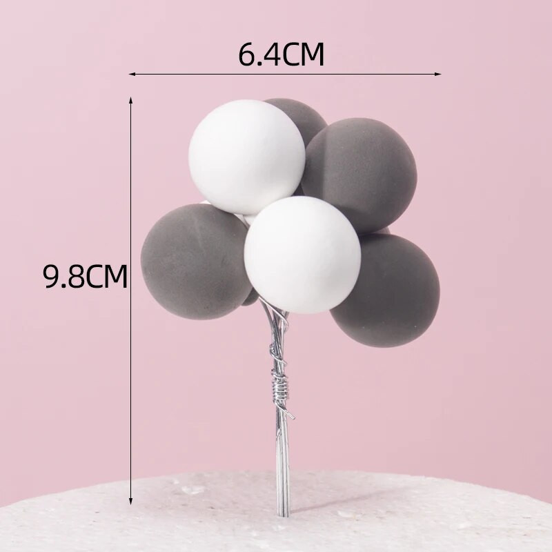 5db/Szett Színes agyag léggömb torta teteje Esküvői labda tortadísz zászlók Születésnapi Party Babazuhany desszert dekoráció 6z