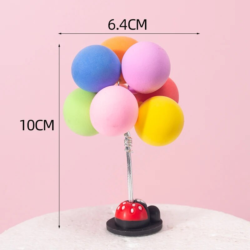 5db/Szett Színes agyag léggömb torta teteje Esküvői labda tortadísz zászlók Születésnapi Party Babazuhany desszert dekoráció 6z