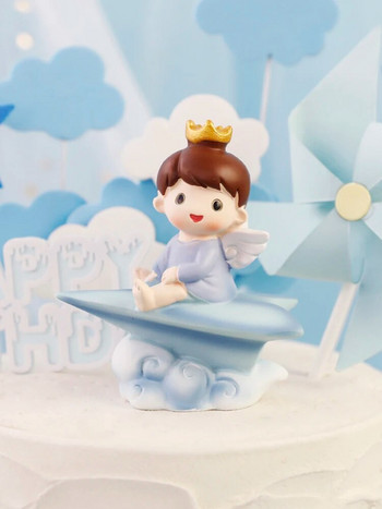 Сладко момиченце или момче и жерав Декорация Честит рожден ден Торта за торта за Деня на детето Парти консумативи Сладки подаръци