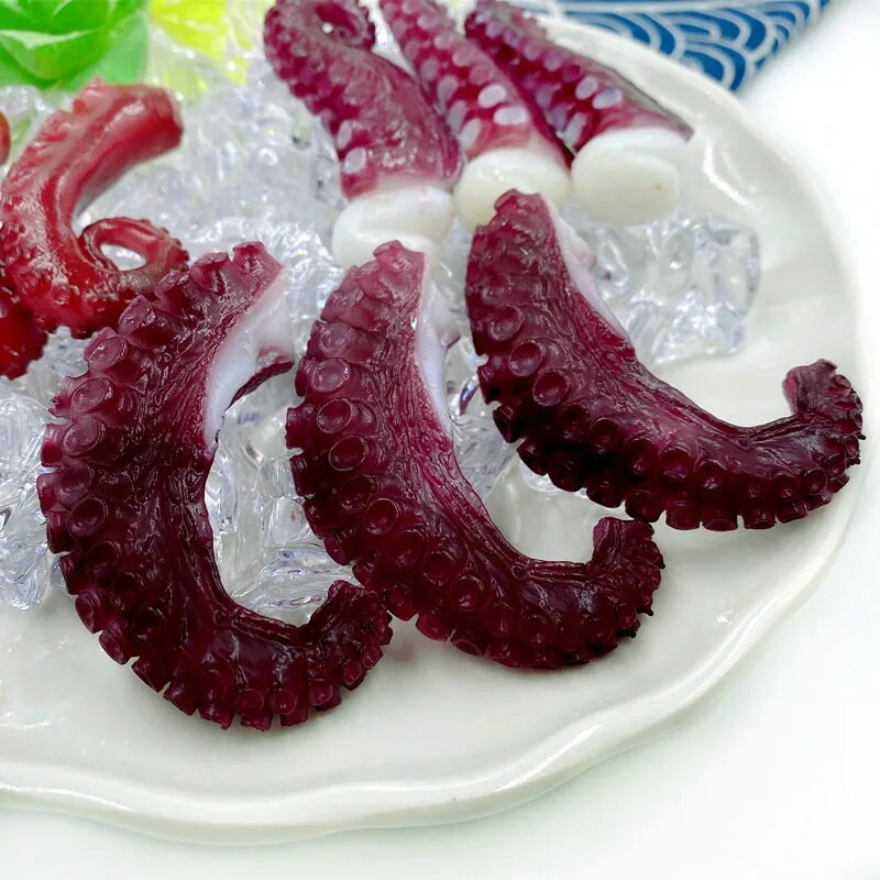 Szimuláció tintahal Hamis étel Tenger gyümölcsei modell grillkiegészítők Ablak dekoráció Konyha fotózás kellékek Lakás dekoráció