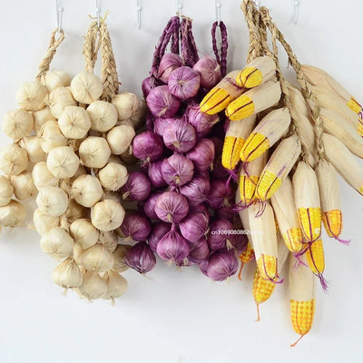 Alimente și legume artificiale Fructe decorative false artificiale Legume spumă reală Ceapă Usturoi Decor de bucătărie