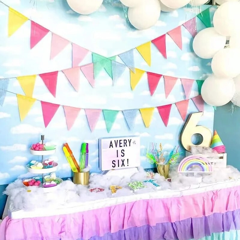 4m farebné jutové ľanové vlajky, banner, narodeniny, svadba, vianočné párty dekorácie, zavesné bannery na bytové dekorácie.