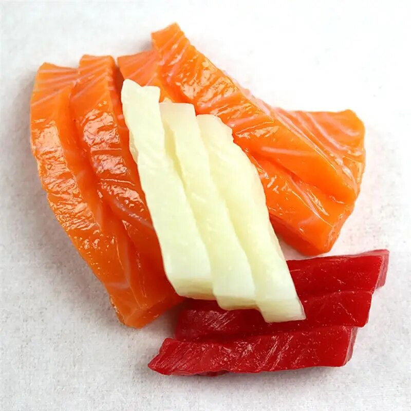 1 ks/2 ks umelé jedlo realistické filet z lososa simulované sushi jedlo rekvizity pre reštaurácie fotografické rekvizity falošný model jedla