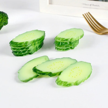 Προσομοίωση Αγγούρι ψεύτικο λαχανικό φρούτο τεχνητό αγγούρι Φέτες Διακόσμηση σπιτιού Φωτογραφία κουζίνας στηρίγματα Ψεύτικα τρόφιμα