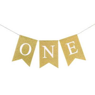 Apvalkalas ONE girlianda, berniuko pirmojo gimtadienio puošmena, skirta vienerių metų kūdikiui aukštos kėdutės vėliavos reklamjuostė nuotraukų rekvizitai
