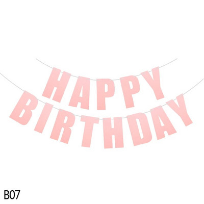 Auksinė/sidabro/rožinė/juoda 10 spalvų Su gimtadieniu Reklaminė vėliavėlė Pakabinama ant sienos Vaikų gimtadienio vakarėliui Popierius girlianda Kūdikių dušo dekoras