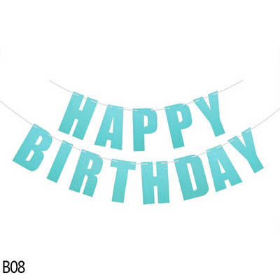 Auksinė/sidabro/rožinė/juoda 10 spalvų Su gimtadieniu Reklaminė vėliavėlė Pakabinama ant sienos Vaikų gimtadienio vakarėliui Popierius girlianda Kūdikių dušo dekoras