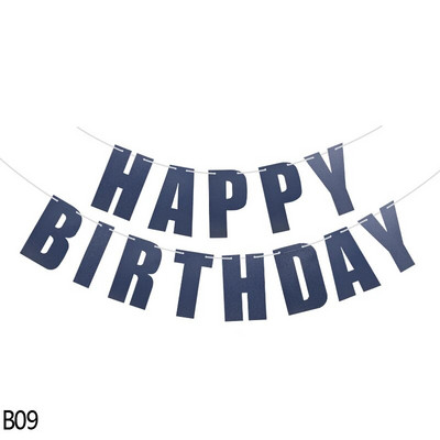 Χρυσό/Ασημί/Ροζ/Μαύρο 10 Χρώμα Χρόνια Πολλά Πανό Σημαία Κρεμαστή στον τοίχο παιδικό πάρτι γενεθλίων Χαρτί Γιρλάντα Baby Shower Decoration