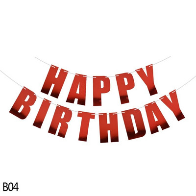 Χρυσό/Ασημί/Ροζ/Μαύρο 10 Χρώμα Χρόνια Πολλά Πανό Σημαία Κρεμαστή στον τοίχο παιδικό πάρτι γενεθλίων Χαρτί Γιρλάντα Baby Shower Decoration