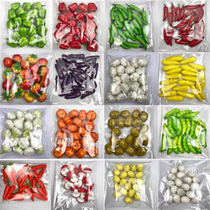 20 buc. Legume artificiale, tomate, castraveți, cartofi, ardei, spumă, plastic, simulare, model de legume, legume false