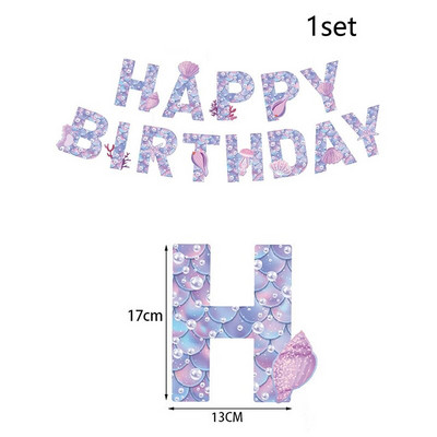 Su gimtadieniu Undinėlės vakarėlio reklamjuostė po jūra teminis vakarėlis, kabantys papuošalai Vaikų kūdikių dušas mergaičių gimtadienio dovanų reikmenys