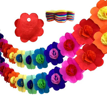 3-метрови цветни кръгли цветя от хартия за издърпване на цветя, цветни гирлянди, бебешки домашен декор, рожден ден, сватбено оформление, декорация на място