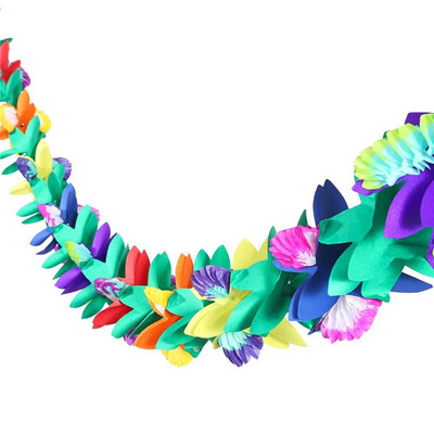 3 metrų spalvingas apvalus gėlių popierinis traukimas gėlių gėlių girliandos Kūdikių namų dekoras Gimtadienio vakarėlis Vestuvių išdėstymas Vietos dekoravimas