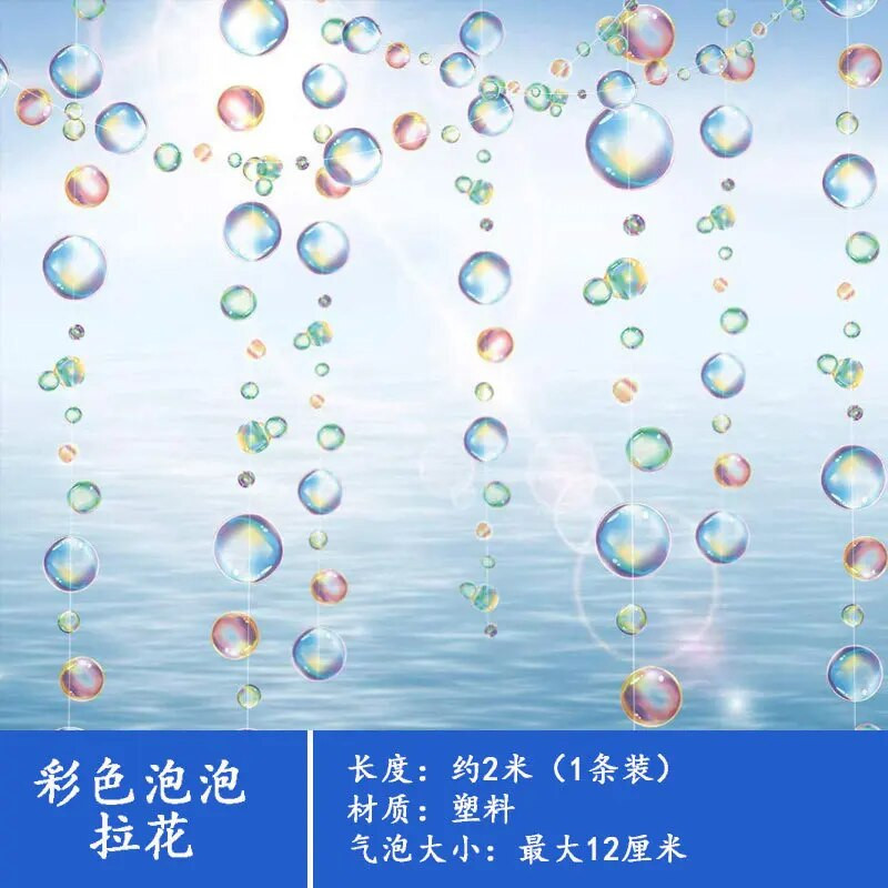 Hal medúza a tenger alatt Party dekorációk átlátszó buborék matrica füzér hableány születésnapi kék lila kör függő medál