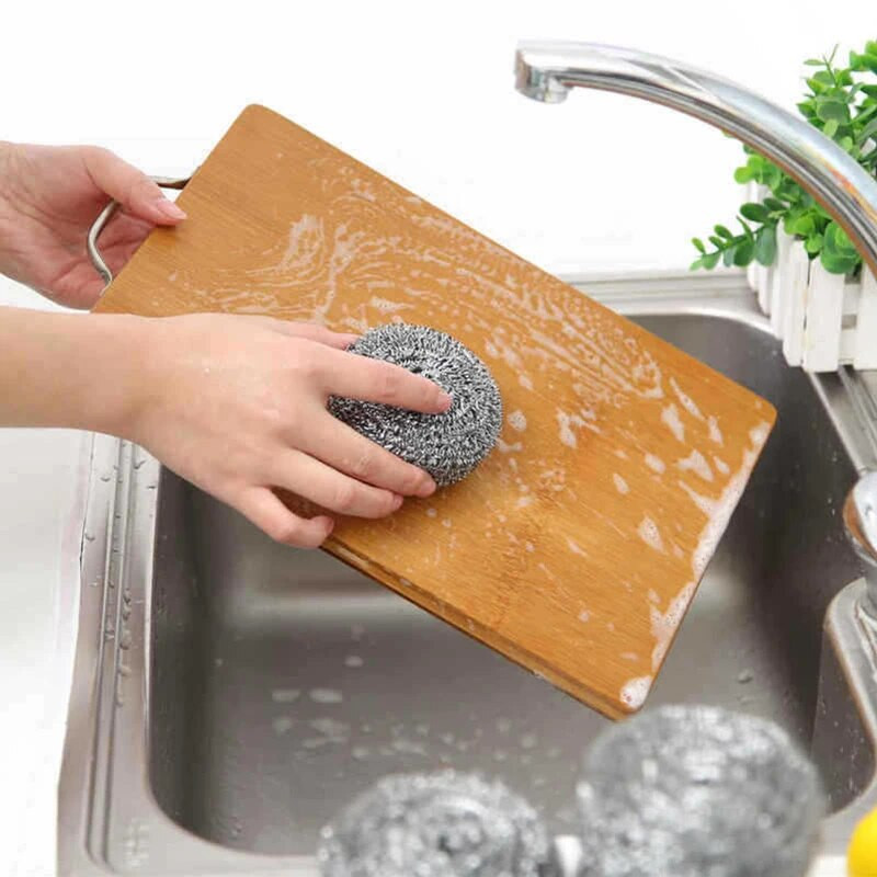 6 tk Roostevabast terasest puhastuskäsnad Puhastuspallid Metallipuhastus Kodu Pot Panni Nõudepesu Puhastus 6 TK GRSA889