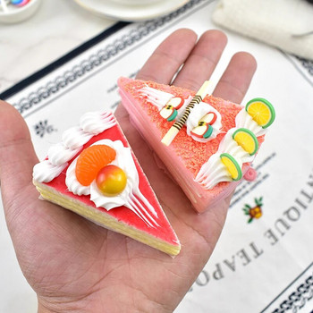 1 τμχ Cute PU τεχνητά κέικ φρούτων Επιδόρπιο Fake Food Decorations Photography Pro Food Simulation Cake Model Διακόσμηση τραπεζιού τσαγιού