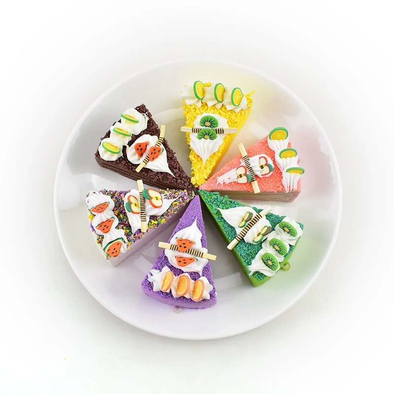 1 бр. Сладки PU изкуствени плодови торти Десерт Фалшиви хранителни декорации Фотография Професионална симулация на храна Модел на торта Декорация на чаена маса