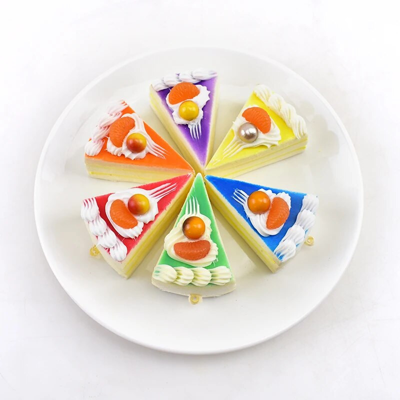 1 бр. Сладки PU изкуствени плодови торти Десерт Фалшиви хранителни декорации Фотография Професионална симулация на храна Модел на торта Декорация на чаена маса