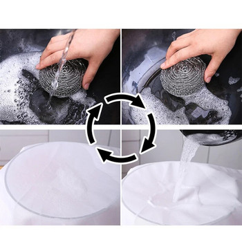 6 τμχ Μπάλα καθαρισμού σύρματος από ανοξείδωτο ατσάλι Scrubber σφουγγάρια Βούρτσα πλυσίματος πιάτων Ισχυρά εργαλεία απολύμανσης μπάλα καθαρισμού κουζίνας