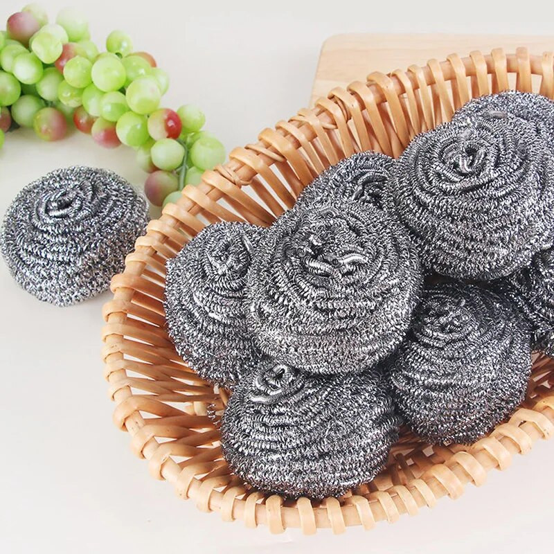 6 tk traatpuhastuspall roostevabast terasest puhastuskäsnad nõudepesuhari Võimas saastepuhastuspall köögipuhastustööriistad