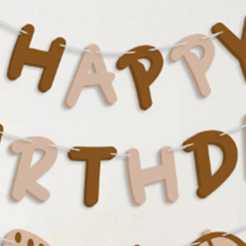 HAPPY BIRTHDAY automobilio meškiuko gimtadienio šventės dekoravimo vėliavėlės išdėstymas