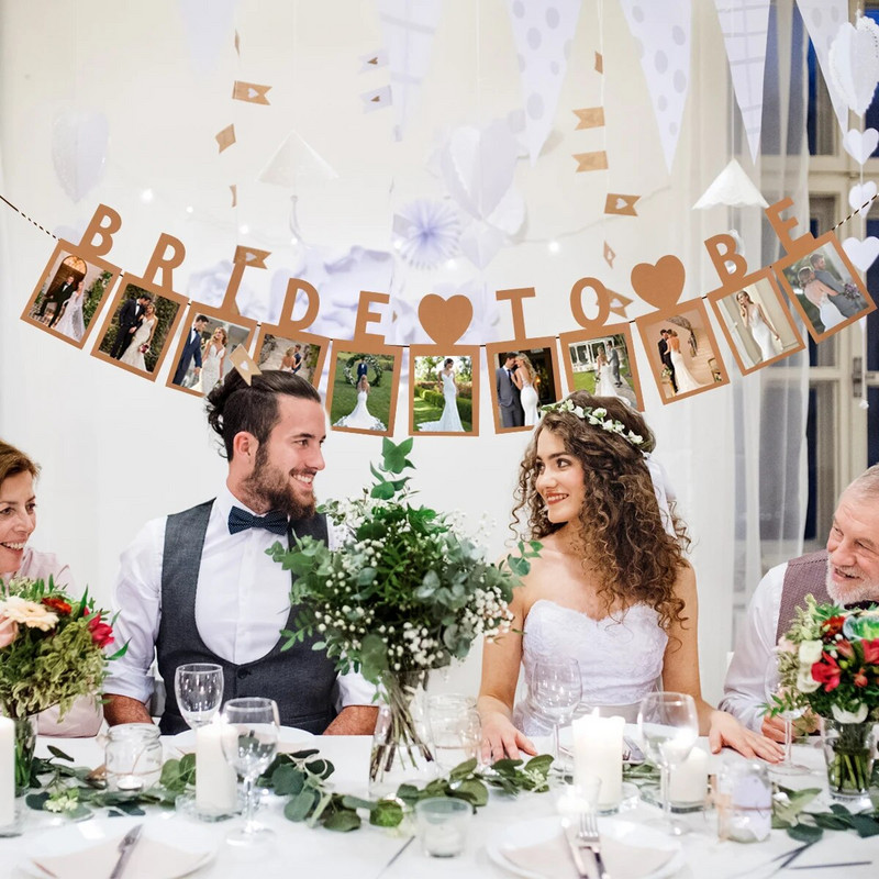 1 rinkinys Nuotaka bus Nuotraukų reklamjuostė Girliandos vėliavėlės mergvakariui mergvakariui Vestuvių vakarėliui Vestuvių vakarėliui