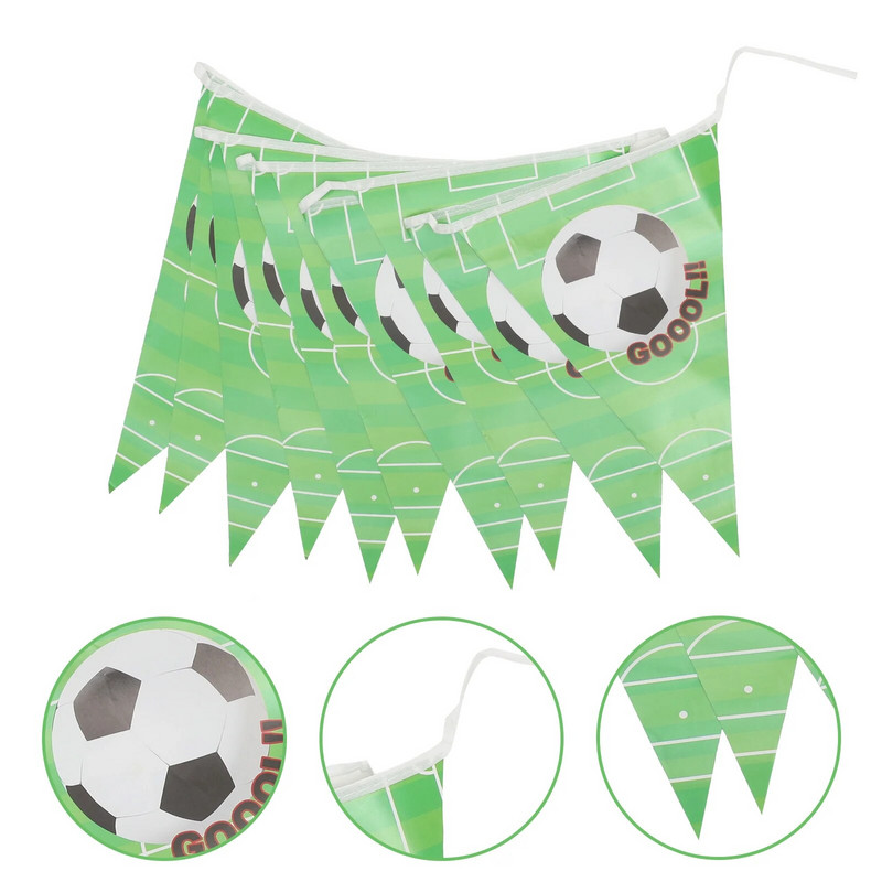 Fotbal Decoratiuni pentru ziua de nastere Accesorii pentru petreceri Set de ghirlande Bannere cu tema sportiva (verde)