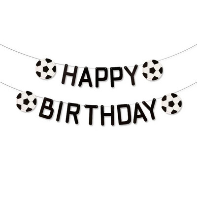 Футболен банер Честит рожден ден, спортна тематика за рожден ден на футболист, декорации за рожден ден на футболен ентусиаст