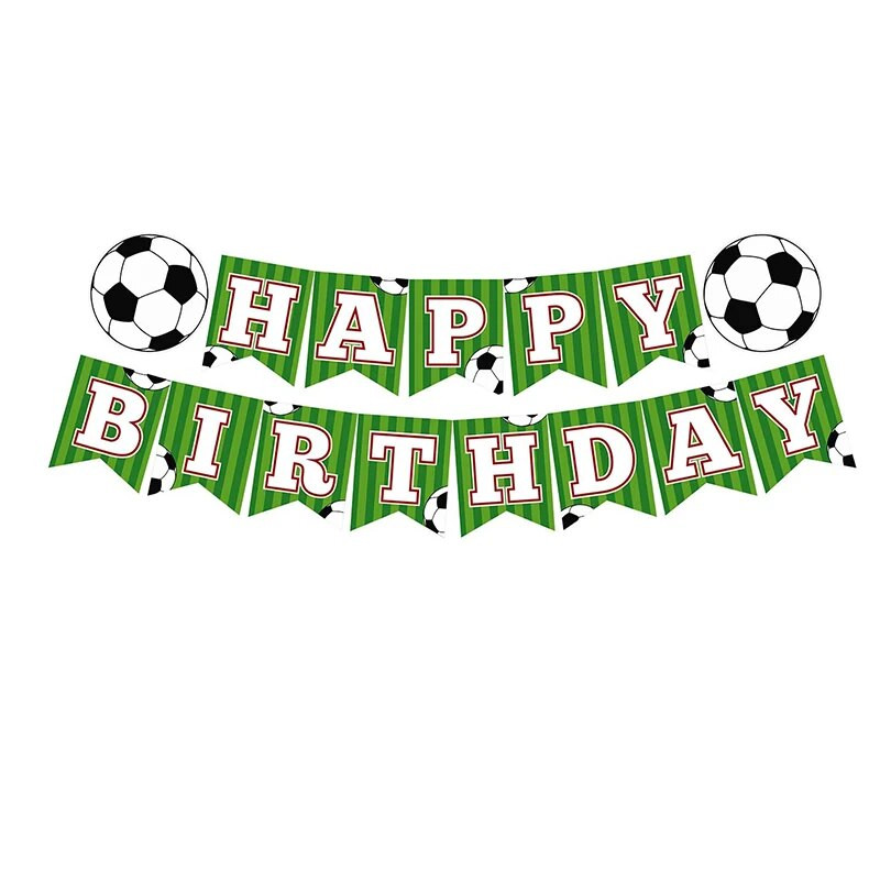 Su gimtadieniu Reklaminė vakarėlio puošmena Baby Shower Gimtadienis Photo Booth Futbolas Su gimtadieniu Girliandos vėliavėlės-2 stygos