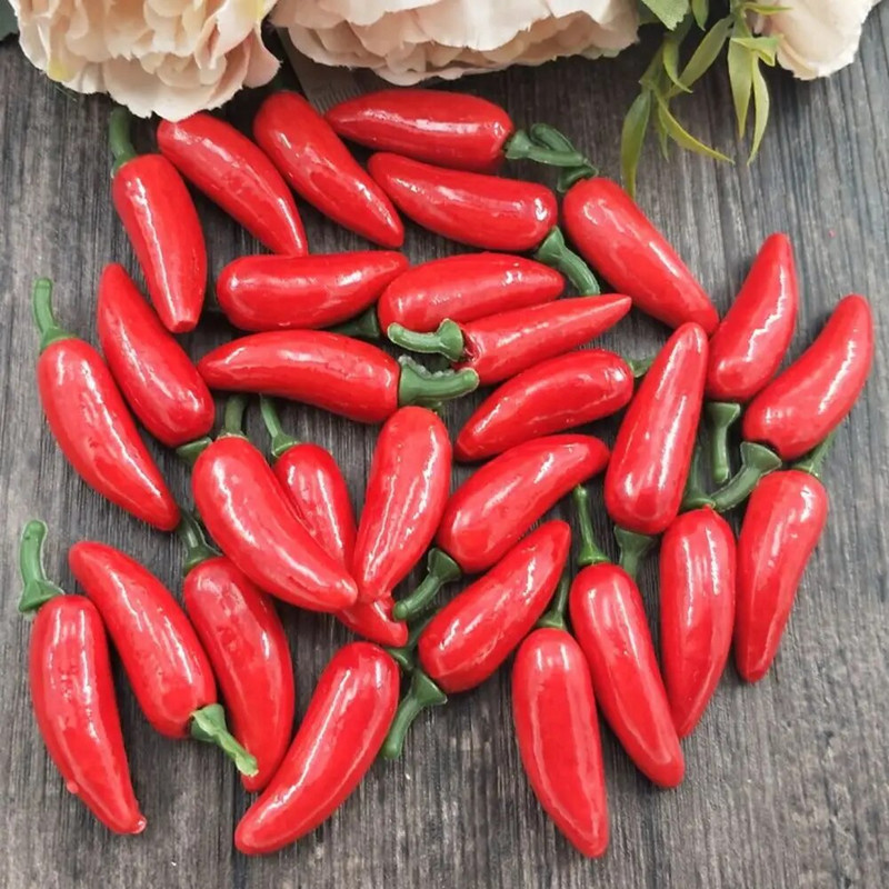 10 KOM Umjetna plastična simulacija biljaka čili papričica Korsaž Stavljanje voća i povrća za novogodišnje uređenje doma
