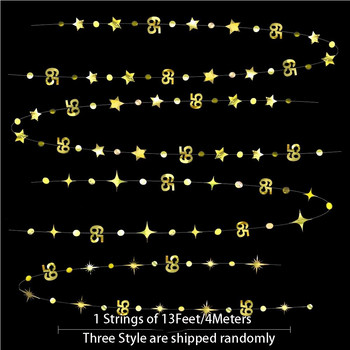 13 фута златно число 65-та кръгла точка звезда 65-та Честит рожден ден гирлянди Декорация на банери 65-годишна годишнина от рожден ден Висящ стример