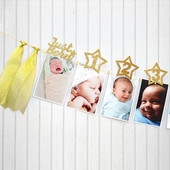 12 mēnešu foto rāmja reklāmkarogs Pirmās dzimšanas dienas ballītes rotājumi Bērniem 1. mazulis zēns, 1 gadu dzimšanas dienas piederumi