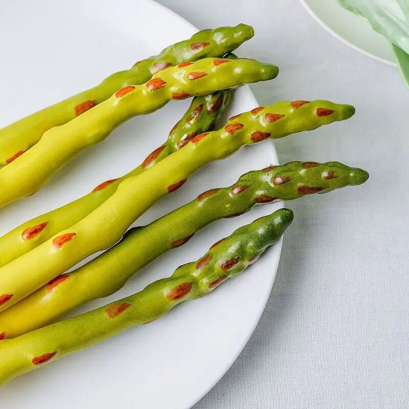 Mesterséges spárga modell, Hamis zöldség-gyümölcs dísz, Bolti vitrin, Konyha, Otthoni dekoráció, szettenként 3 db