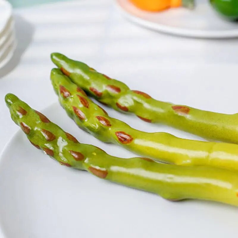 Mesterséges spárga modell, Hamis zöldség-gyümölcs dísz, Bolti vitrin, Konyha, Otthoni dekoráció, szettenként 3 db