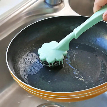 Βούρτσα από ανοξείδωτο ατσάλι με μακριά λαβή κρεμαστή βούρτσα καθαρισμού Ταψί λαβή πιάτων κουζίνας Εργαλείο πλύσης Καθαριστικό μαχαιροπήρουνων κουζίνας