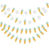 3M Velykų zuikis Kiaušinis Morkų Popierinės reklamjuostės Kabantys Vėliavos Ornamentas 2024 m. Velykų papuošimai namų vaikams Dovanų reikmenys