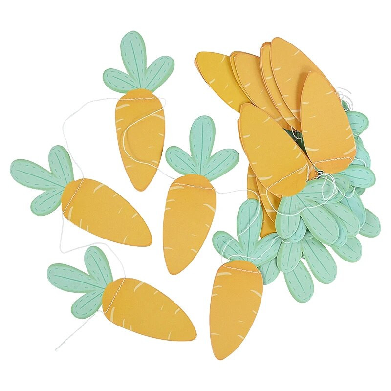 3M Velykų zuikis Kiaušinis Morkų Popierinės reklamjuostės Kabantys Vėliavos Ornamentas 2024 m. Velykų papuošimai namų vaikams Dovanų reikmenys